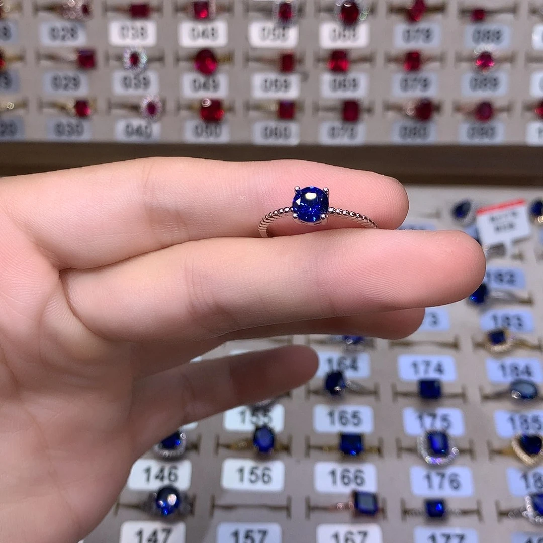 蓝宝石戒指未镶嵌银色6