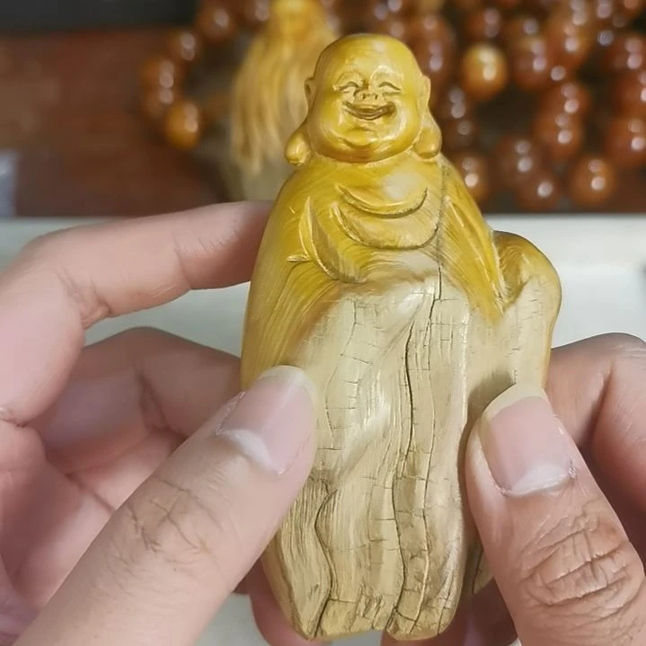 柏木（崖柏）把件弥勒手把件