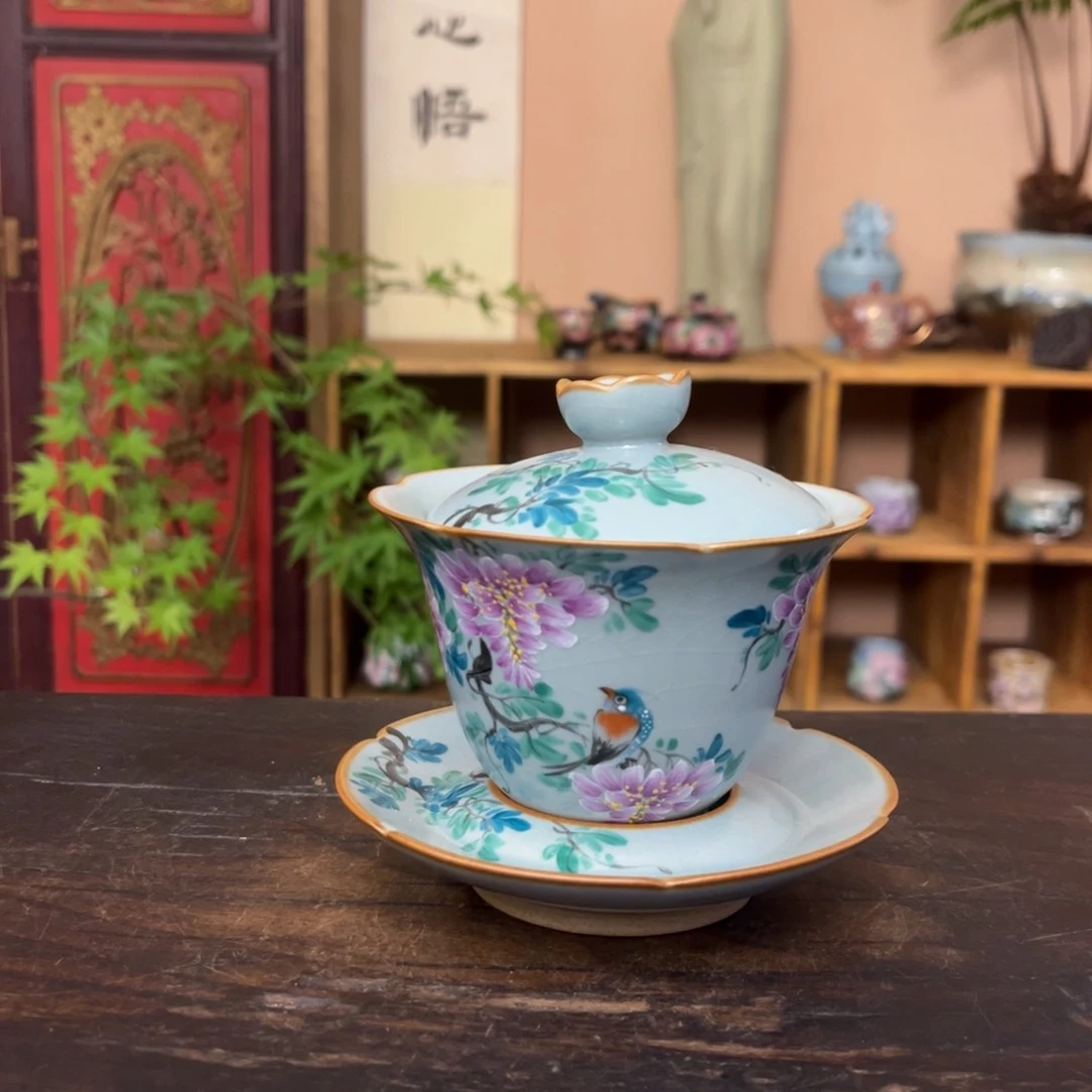 柴烧纯手工手绘陶瓷