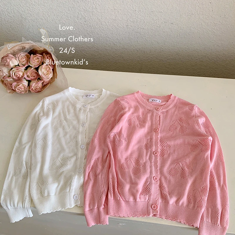 【本妈】“甜梦女孩”韩版女童防晒镂空针织毛衣开衫dy99 15