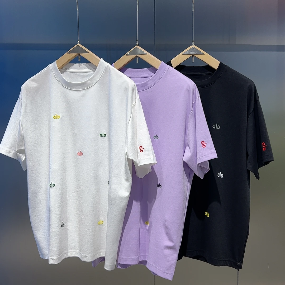 918 刺绣情侣休闲半袖字母百搭圆领T恤简约夏季短袖 1010