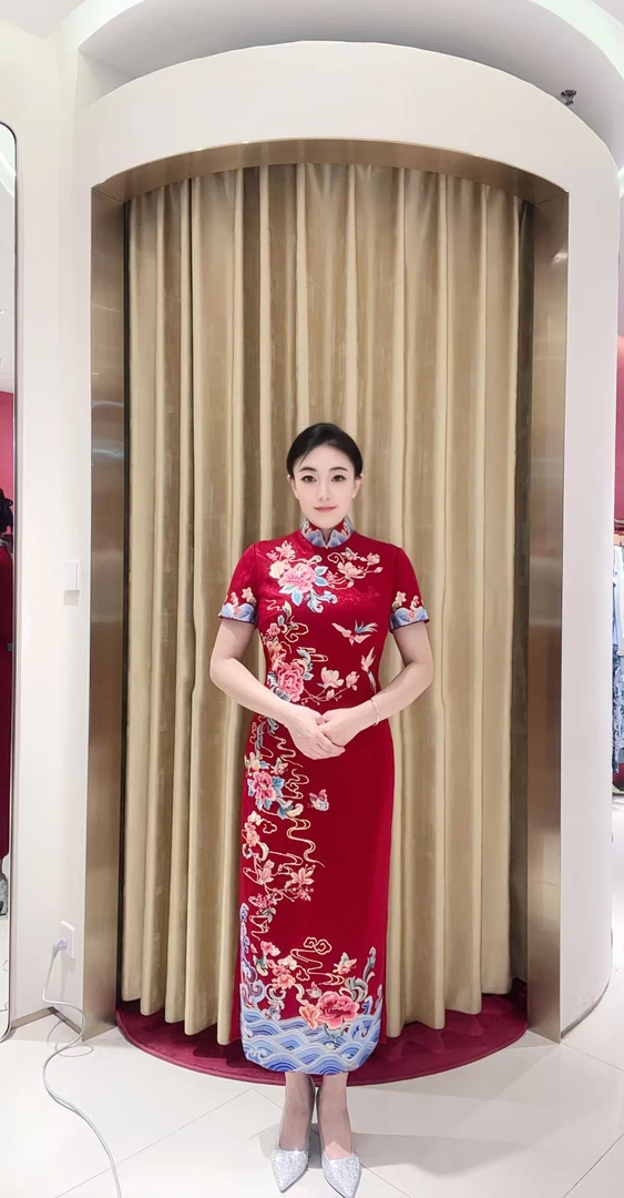朱紫褕170539旗袍/重工刺绣/婚礼/宴会