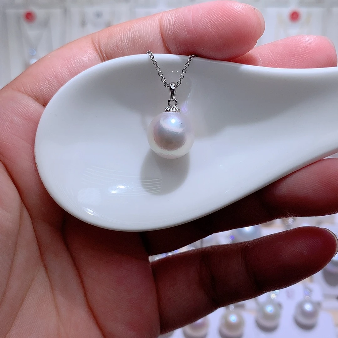 淡水珍珠银S925镶嵌吊坠(赠链)CC11.8mm