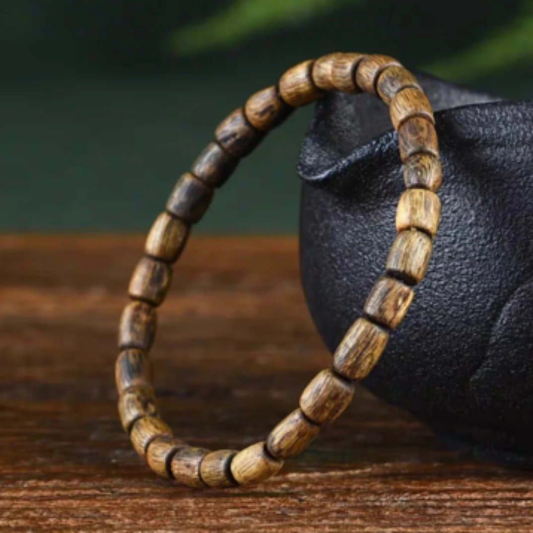 奇楠沉香06虫漏随型桶珠单圈多样性发一