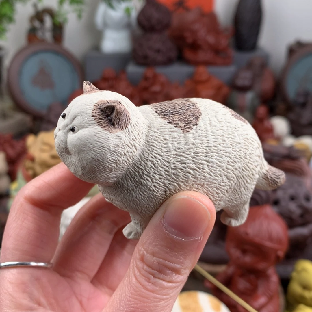 紫砂茶宠精工纯手工大胖橘棕