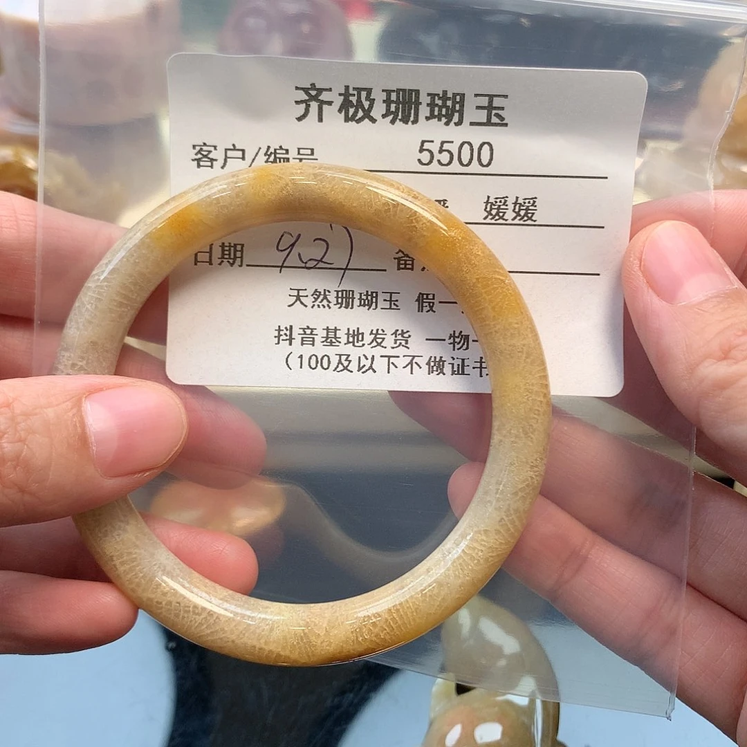 未镶嵌手镯硅化珊瑚（珊瑚玉）一*梅