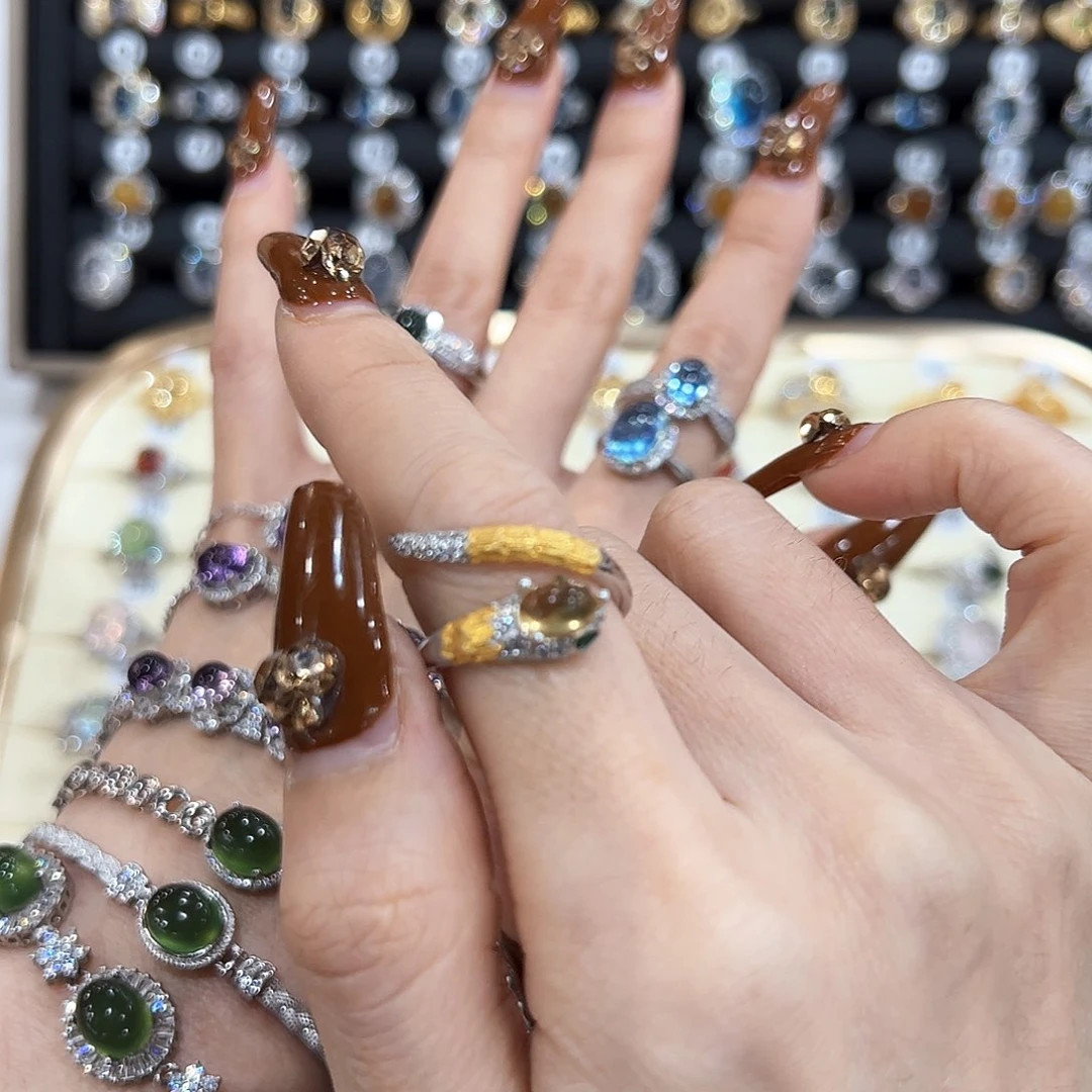 水晶金色拖不保色介意慎拍银托不掉色银S925镶嵌幼***姐