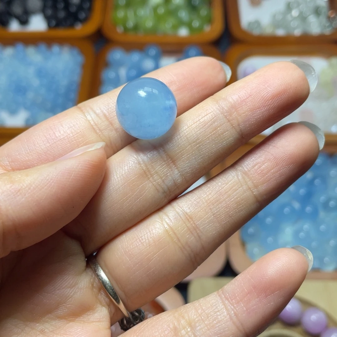 @***座手链水晶未镶嵌海蓝单珠