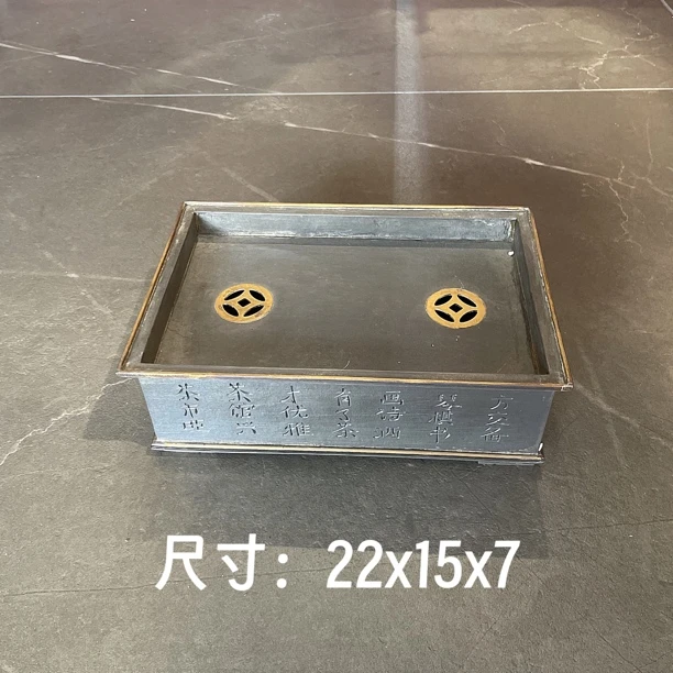 全手工长方形锡茶 盘设计家居实用器皿