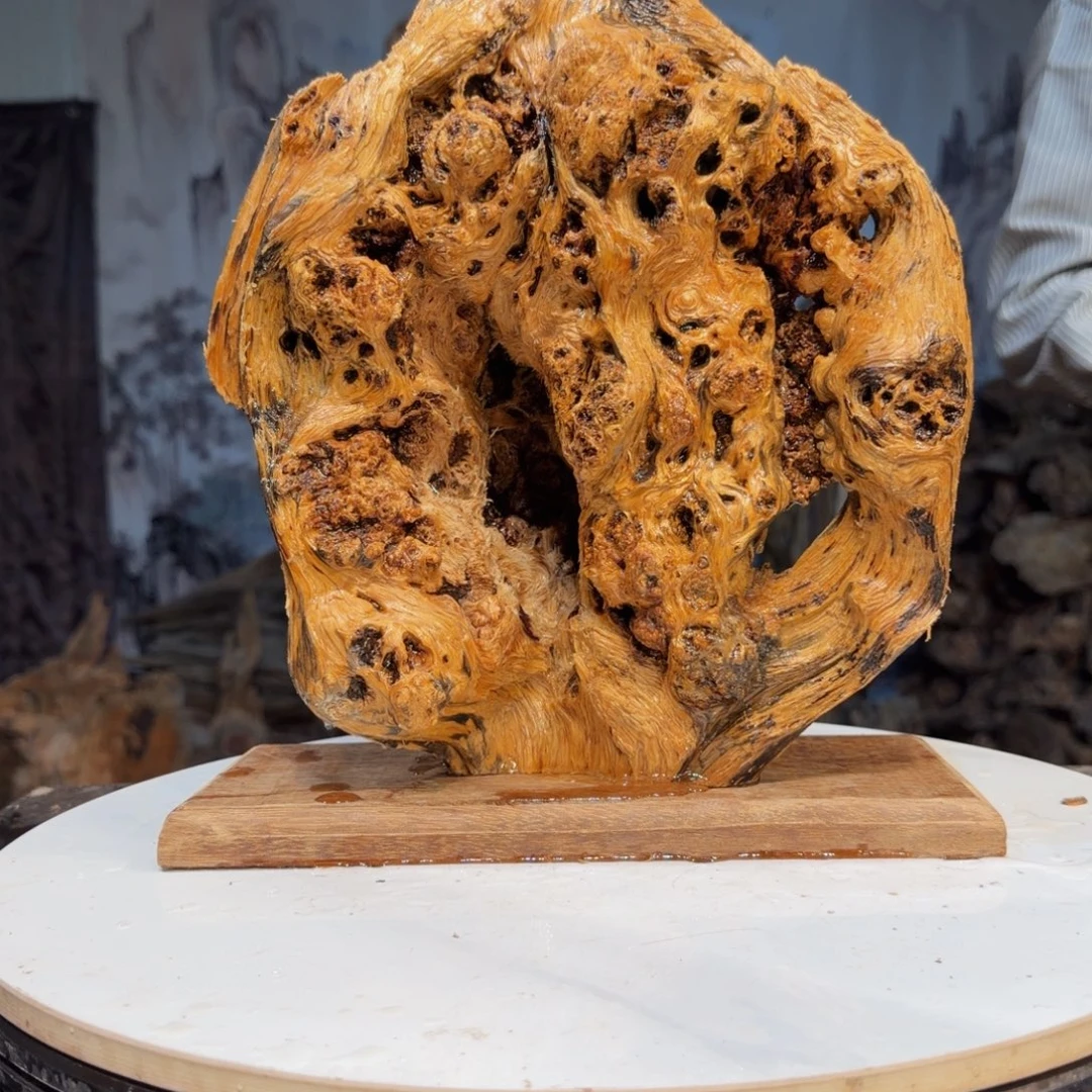 大***藏木三丰琥珀木 天然摆件46