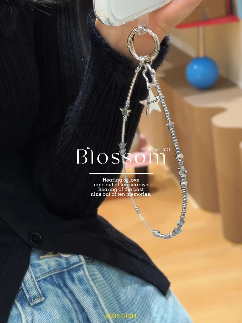 【银色黑胆石星星】潮玩手机壳挂件DIY饰品挂饰创意个性可爱手机链