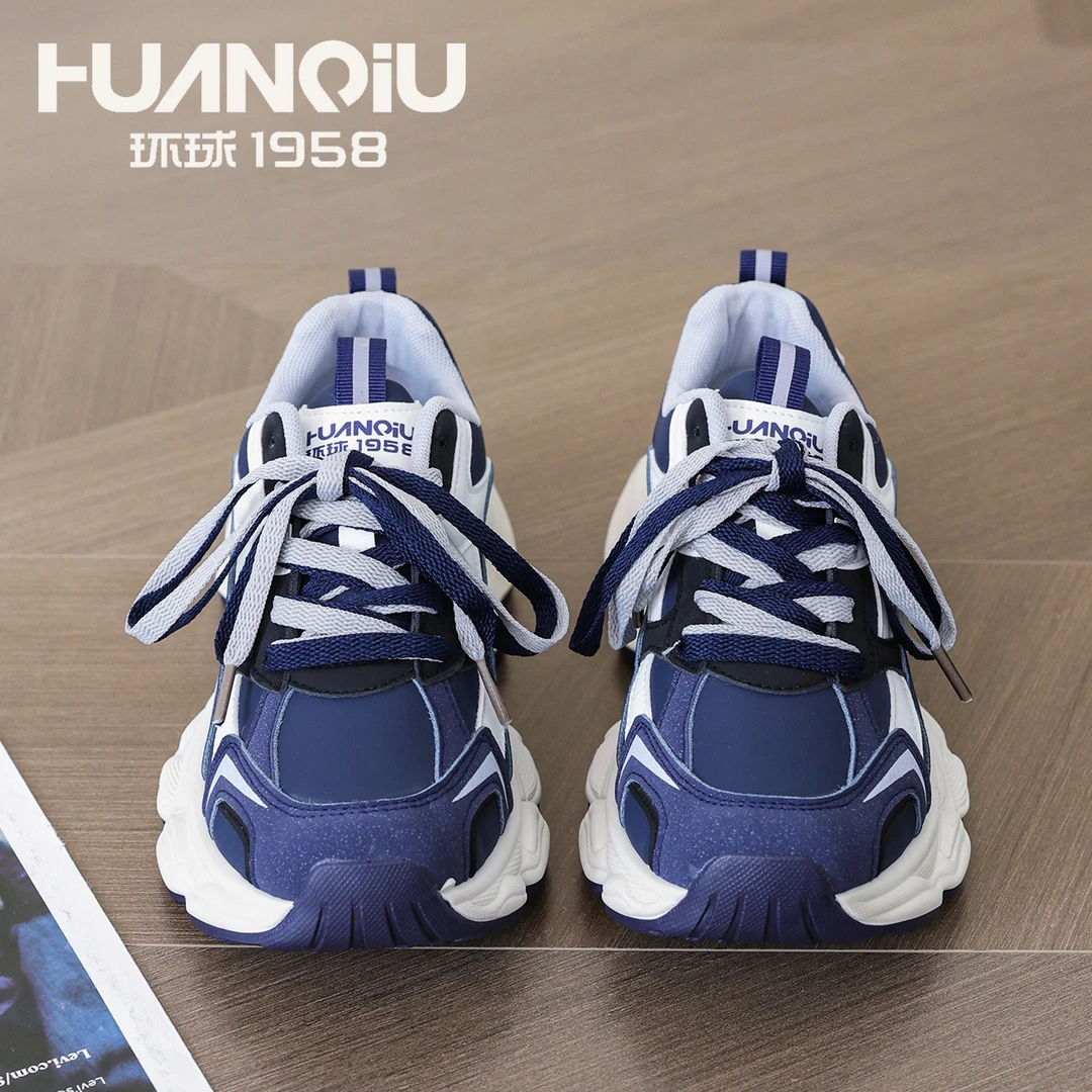 环球2025秋季新款爆款增高百搭运动鞋舒适轻便厚底时尚休闲鞋女鞋