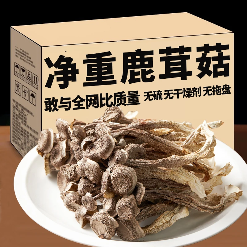 鹿茸菇干货500g鹿茸菌非特级野生脆脆菇蘑菇干煲汤食材干锅