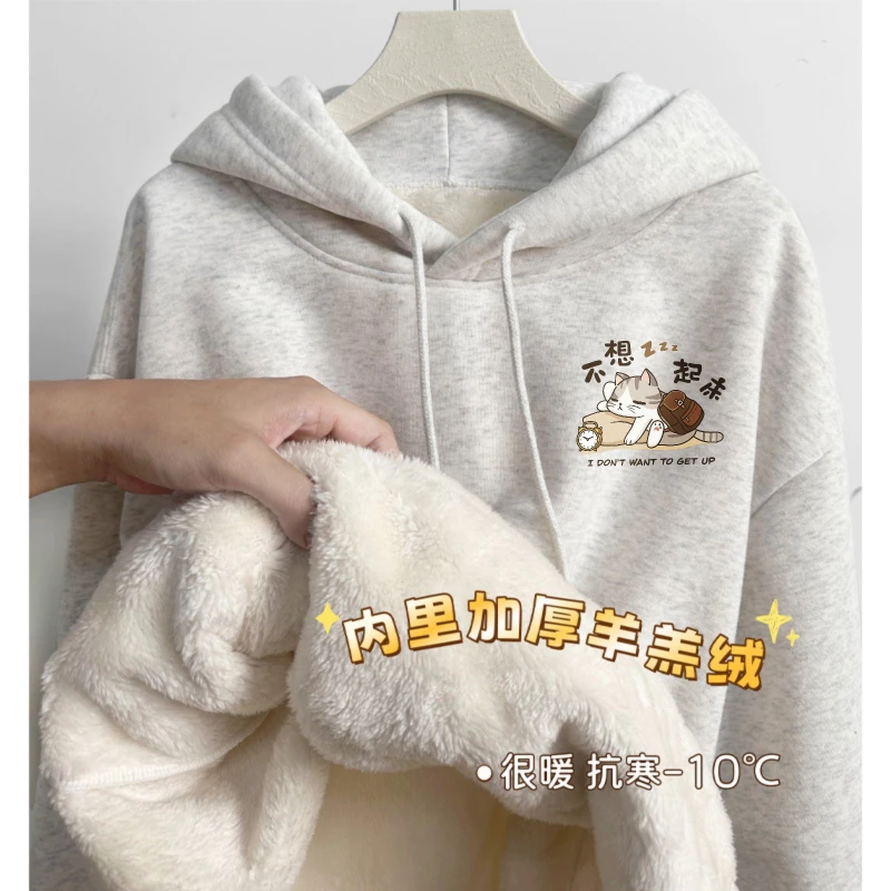 女童卫衣秋冬季儿童洋气连帽学生加厚中大童男童连帽加绒加厚卫衣