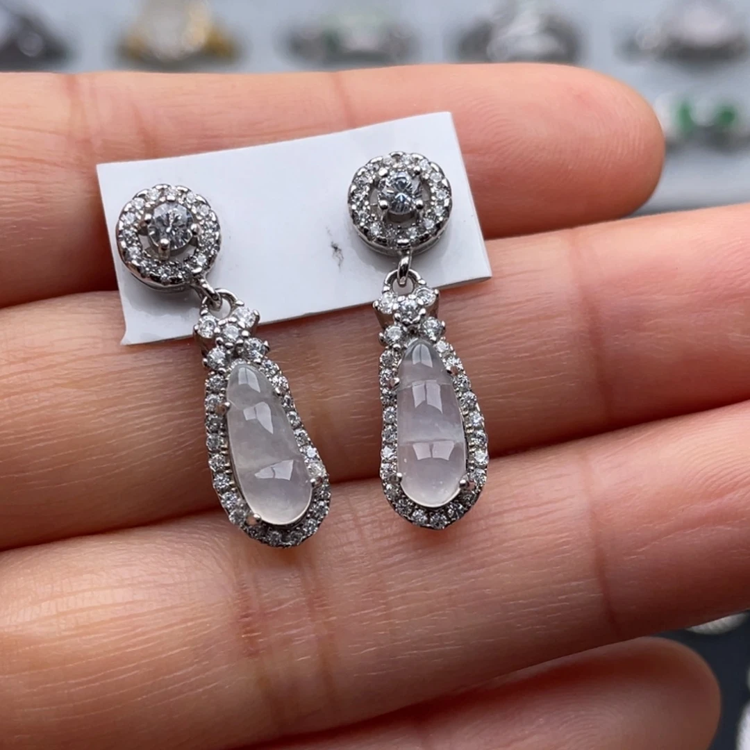 翡翠银S925镶嵌吊坠(不含链)