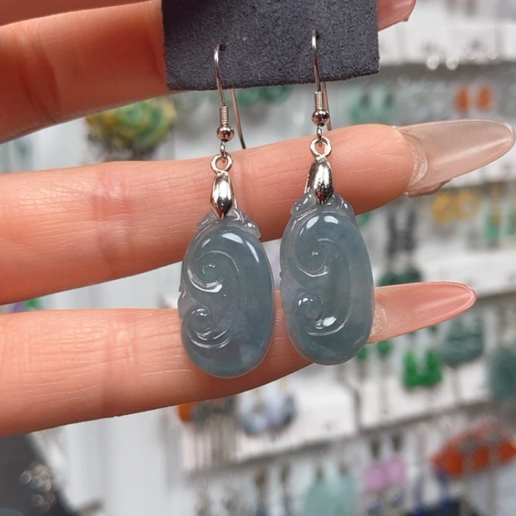 【闪购商品】翡翠耳饰银S925镶嵌秀*耳饰