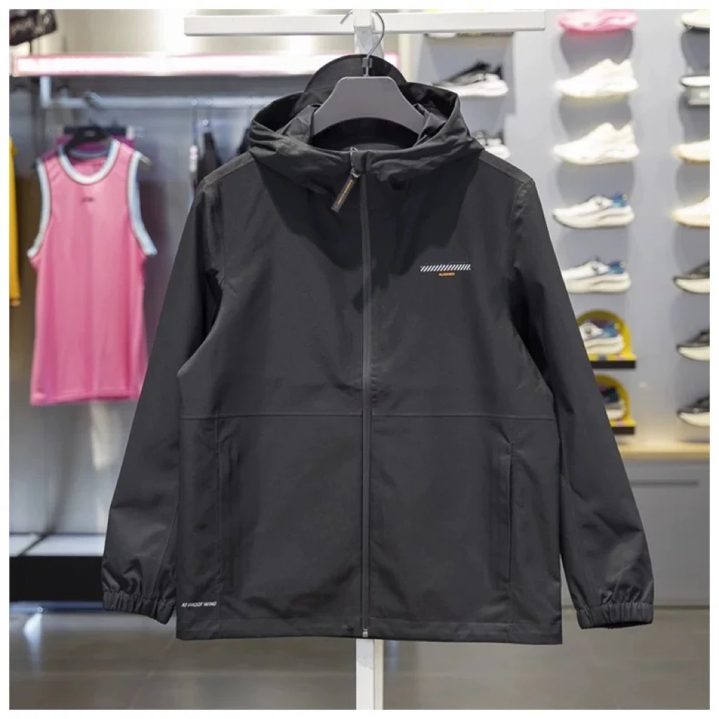 男士户外防风运动简约休闲连帽冲锋衣外套827