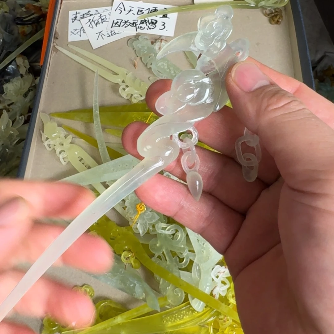 岫玉发饰未镶嵌明君玉簪就是好看