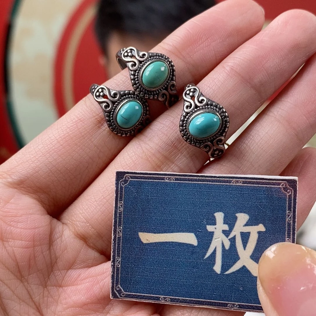 绿松石银S925镶嵌珠宝奇石