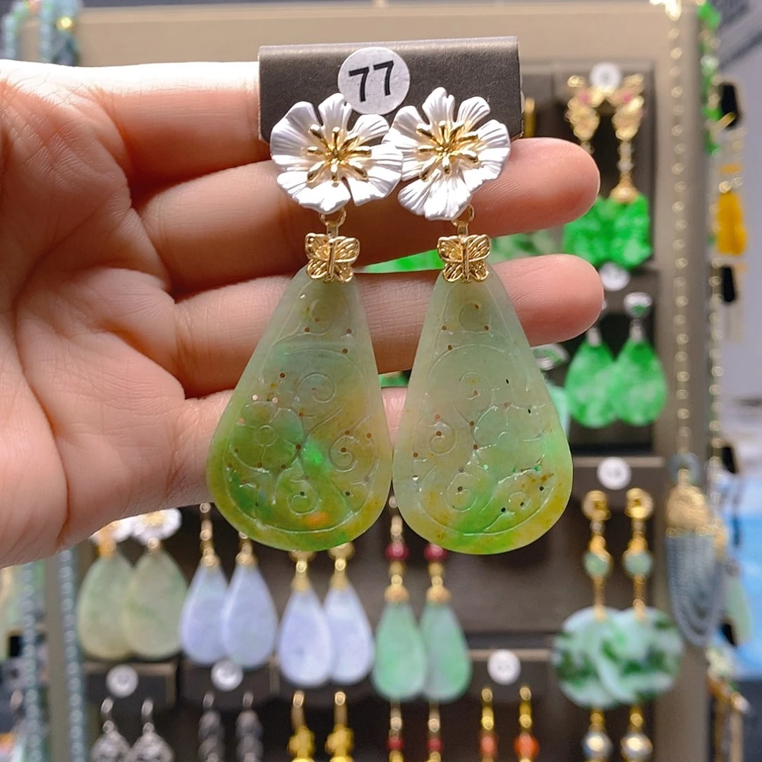 未镶嵌翡翠耳饰翡翠