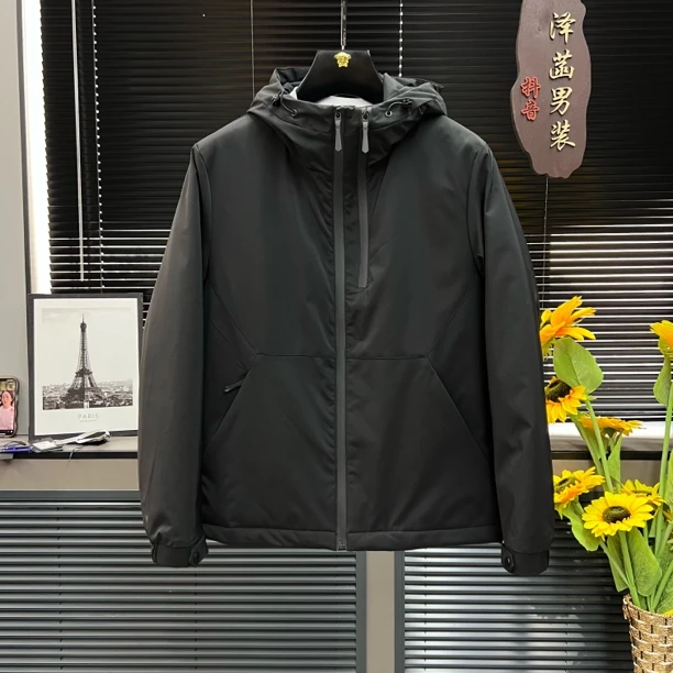 专柜品质二棉加厚连帽长袖夹克外套户外软壳冲锋衣89065