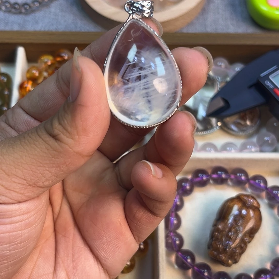 水晶颈饰未镶嵌蓝针