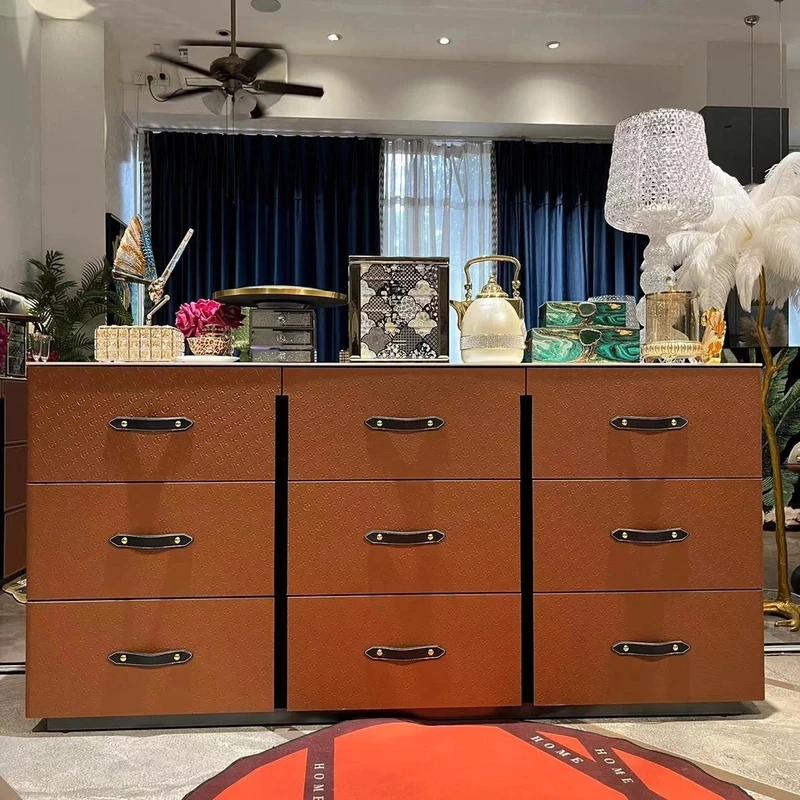 【喜悦家具】SKM压花九斗柜1800*400*900