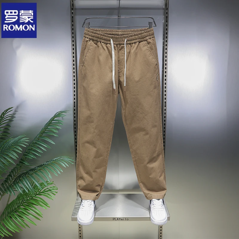 罗蒙2025男士夏季薄款休闲运动速干青少年美式潮流港风宽松日系