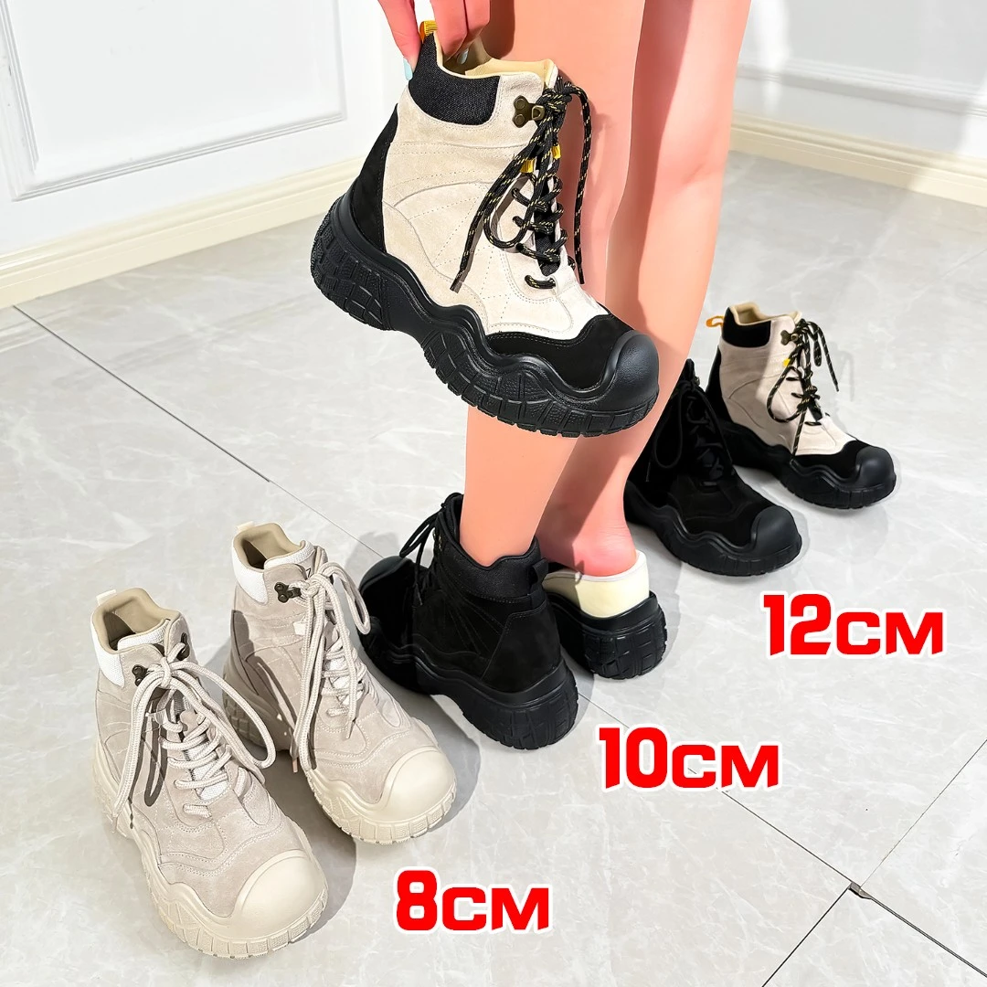 张匠人小个子12公分内增高徒步登山靴10cm休闲户外运动丑萌马丁靴