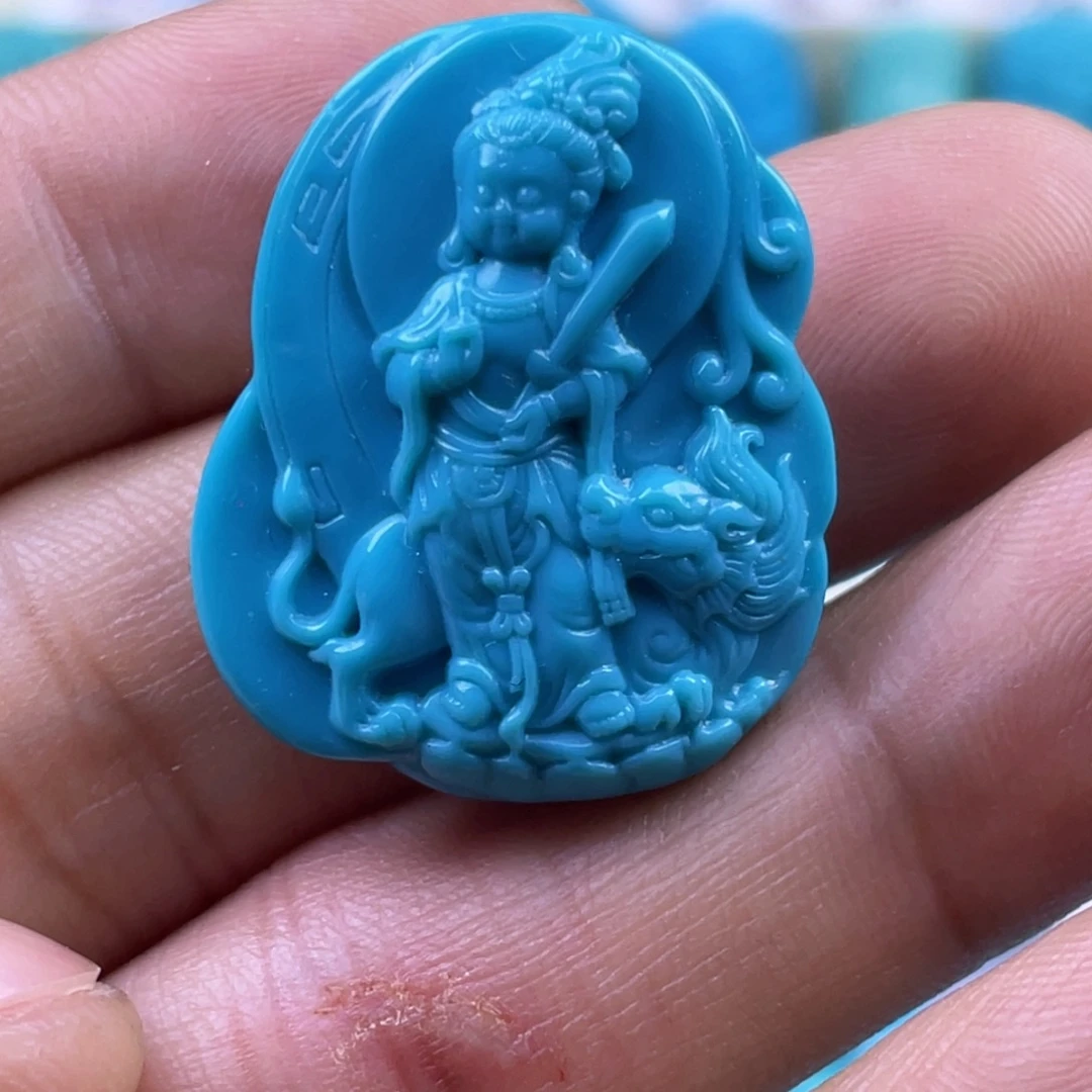 绿松石未镶嵌天然原矿绿松石雕件