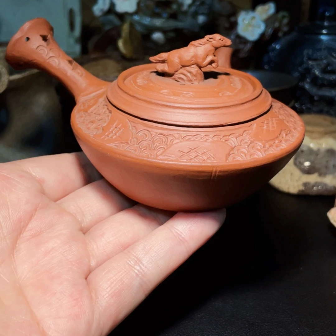 常滑烧侧把壶小庵子