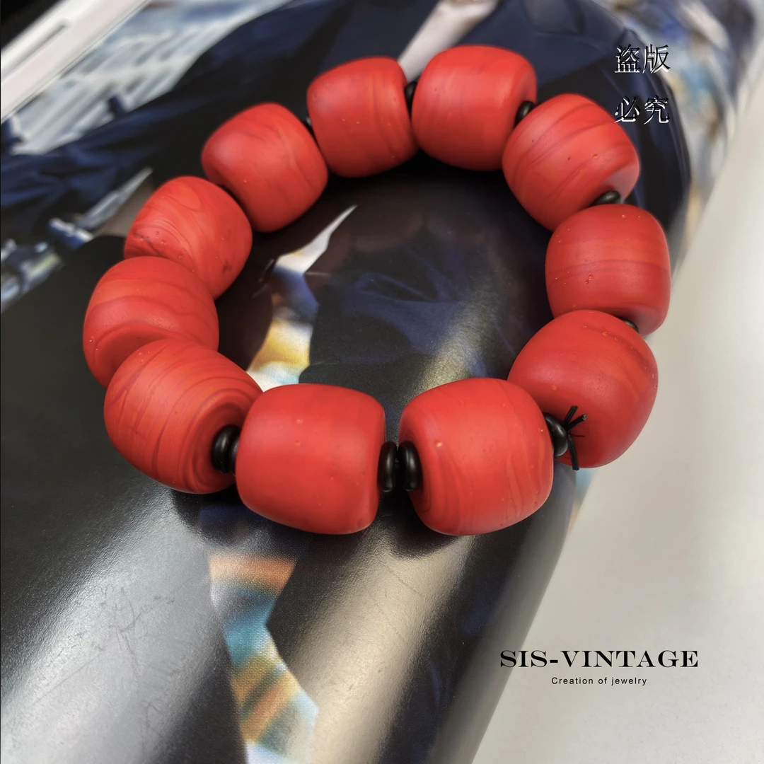 十安 卡18MM古法琉璃大红手串