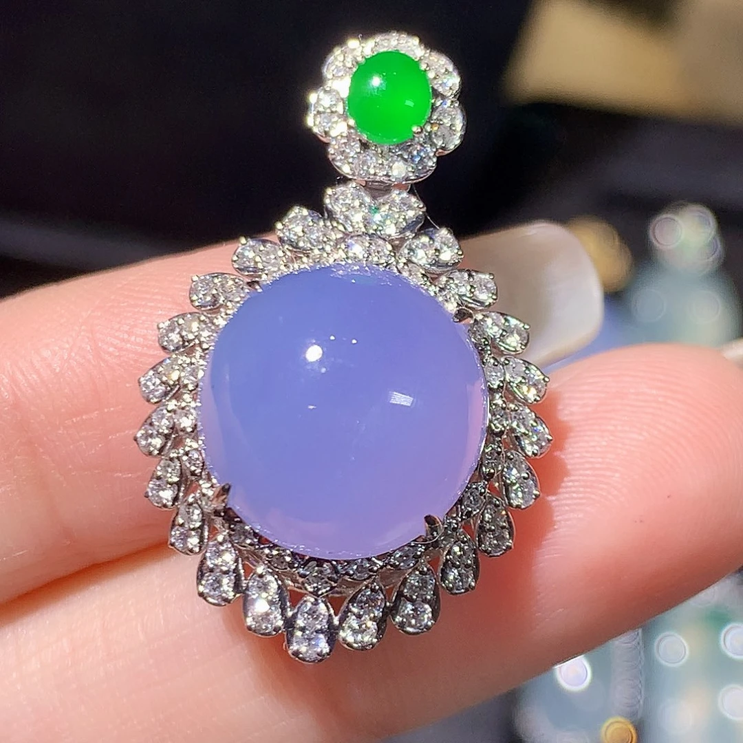 翡翠18K金镶嵌套链