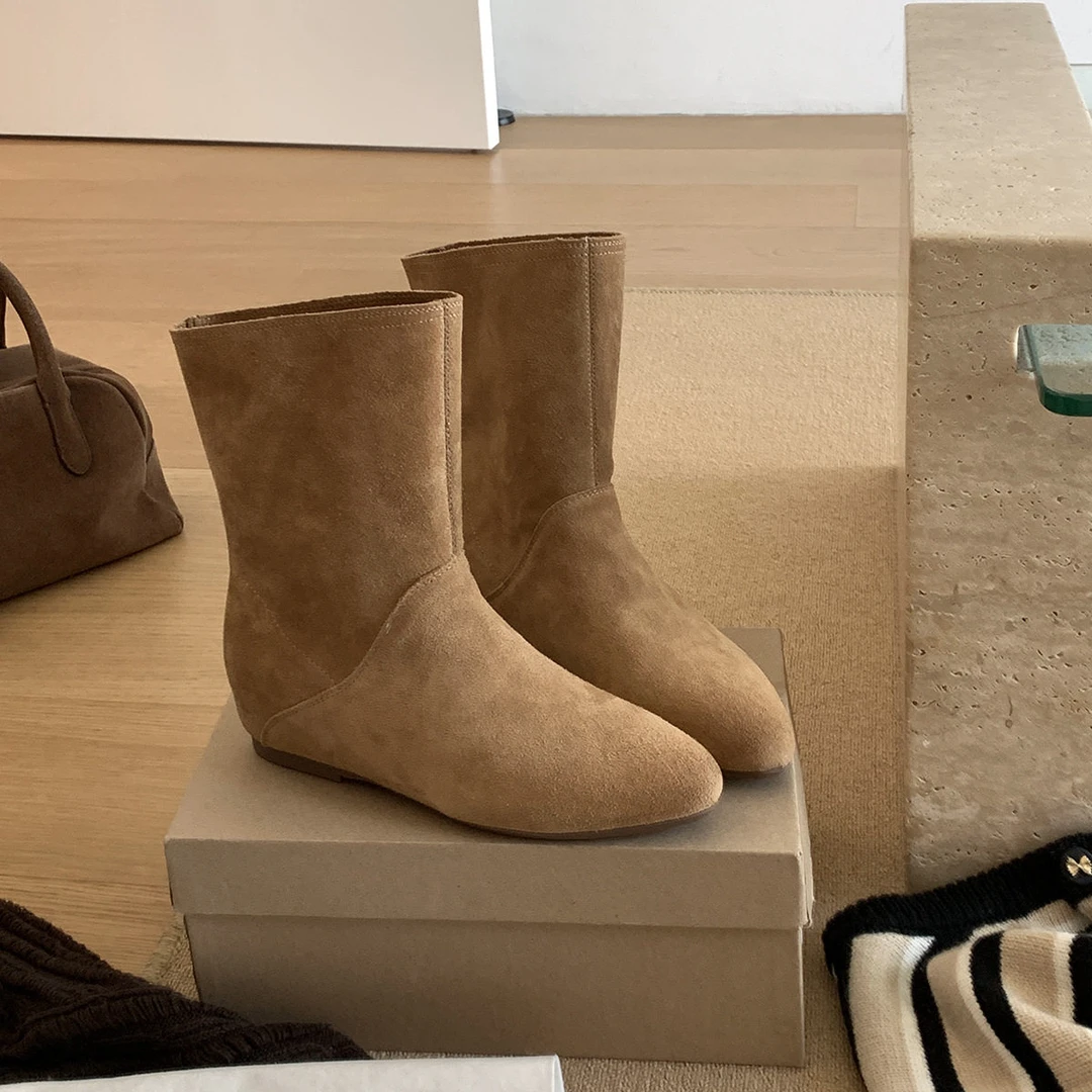 无品牌宝小姐2025秋冬短筒保暖韩版百搭舒适时尚瘦瘦靴805-1