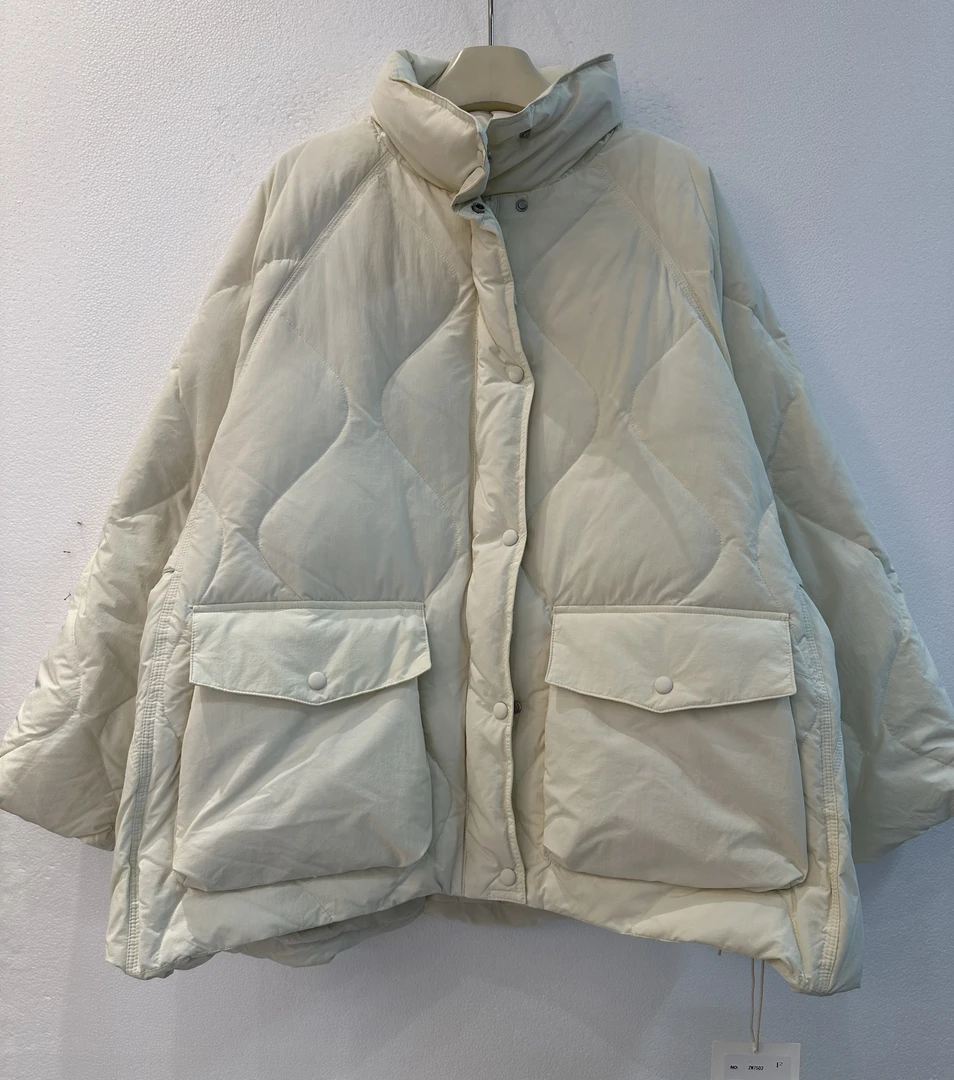 蜜地苏拉&5918新款羽绒服菱形纹两大口袋羽绒外套