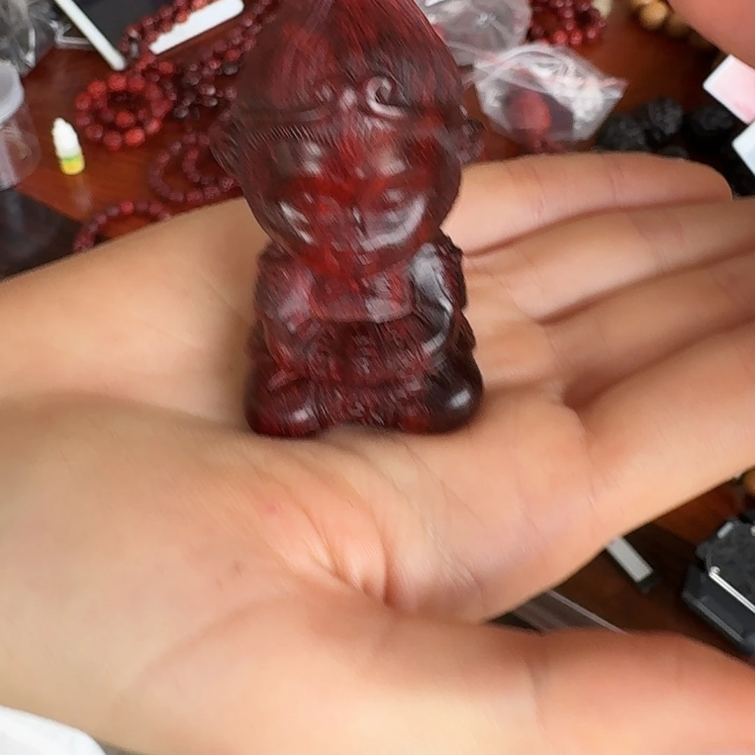 把件檀香紫檀(小叶紫檀)火焰纹孙悟空