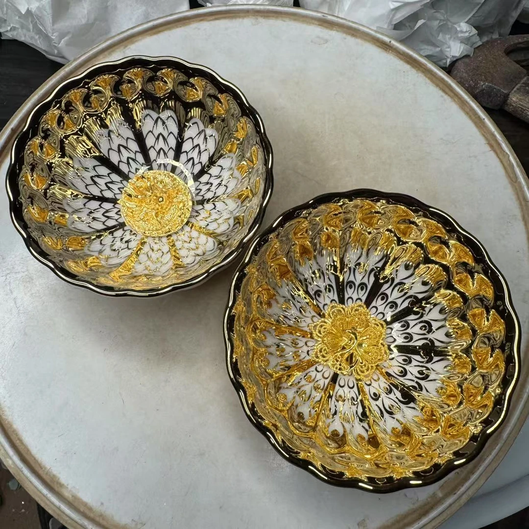 金玉满堂 盘龙+凤凰 对杯