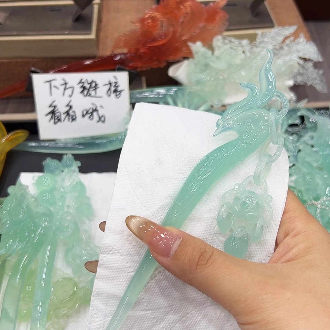 蛇纹石玉未镶嵌发饰