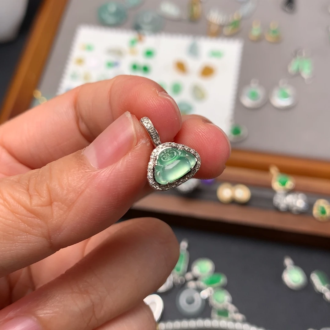 翡翠颈饰18K金镶嵌c****_