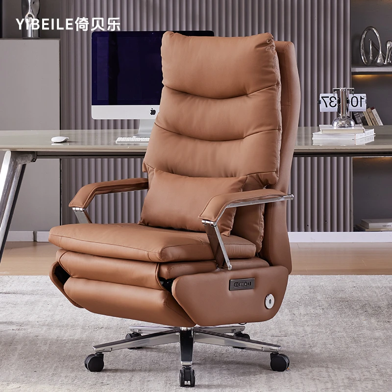 倚贝乐Y30商务办公午休旋转升降舒适电动按摩通风加热真皮老板椅商品图