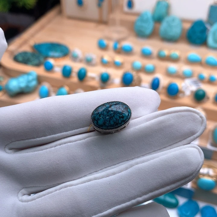 绿松石银S925镶嵌珠宝奇石