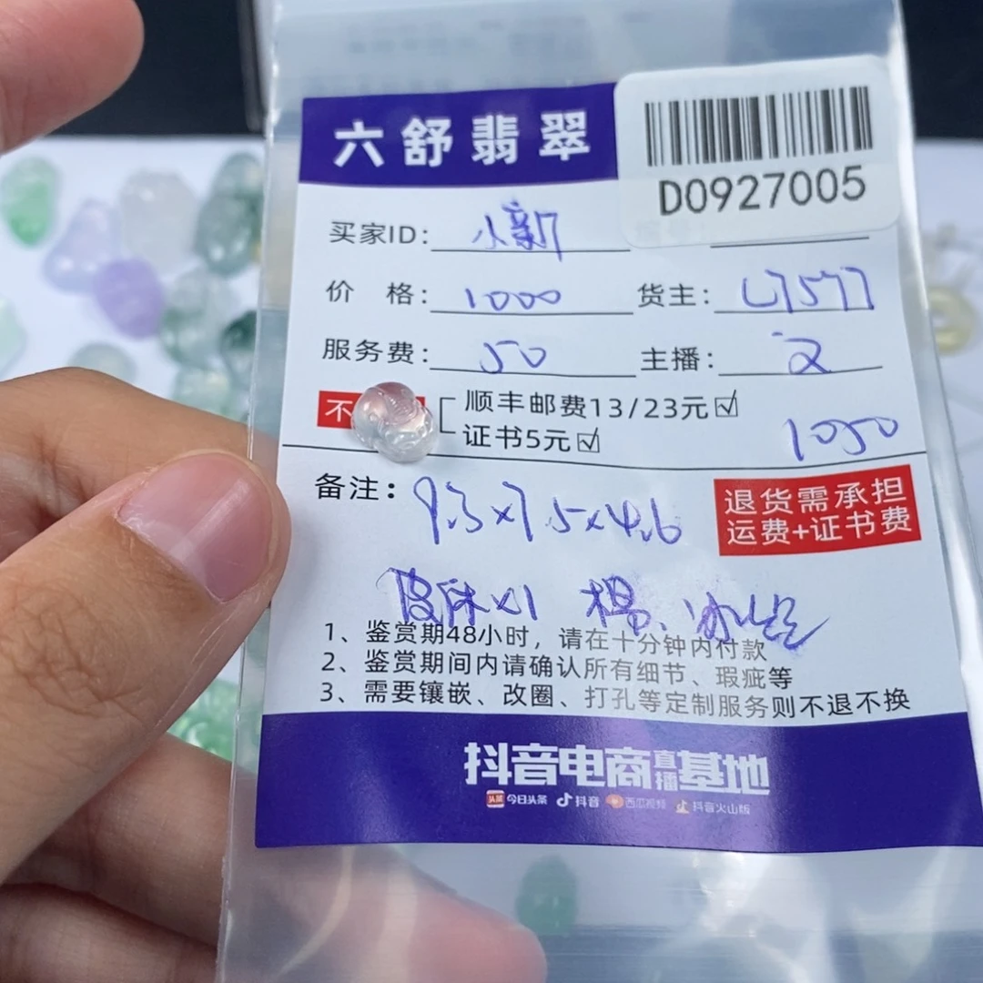 ****新翡翠未镶嵌挂件D0927005