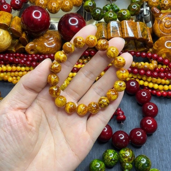 松木琥珀木文玩手串