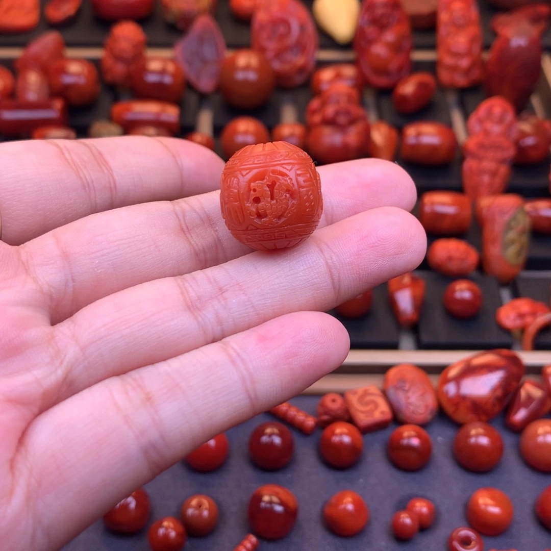 南红玛瑙未镶嵌保山五岔路思四象珠17.2mm