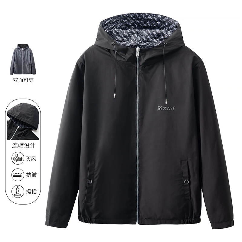 新款简约大方双面穿连帽夹克外套37600