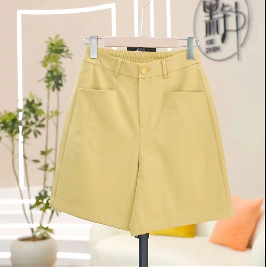 2025【超钛棉】夏季新款宽松A版薄款高腰休闲百搭简约纯色五分短裤