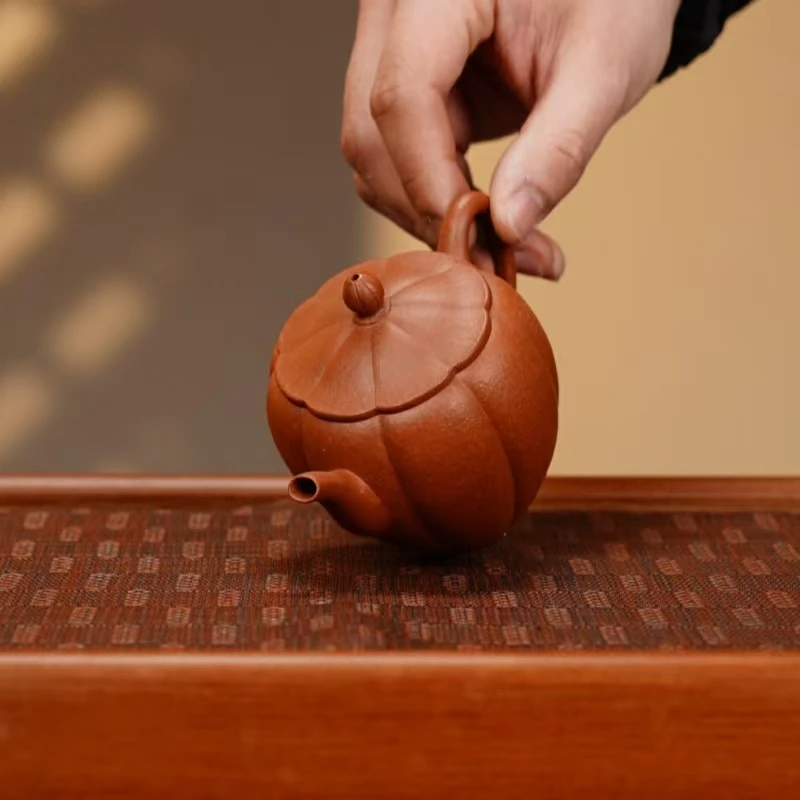 茶香紫器 段泥【高南瓜宫灯】宜兴黄龙山原矿手工紫砂壶