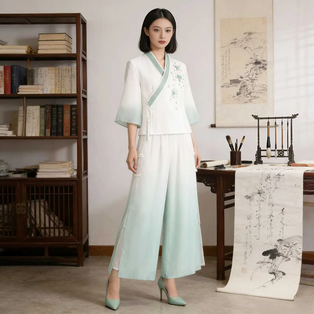 中国风女装上衣民族风中式刺绣唐装新中式裙套装夏季复古古风宽松