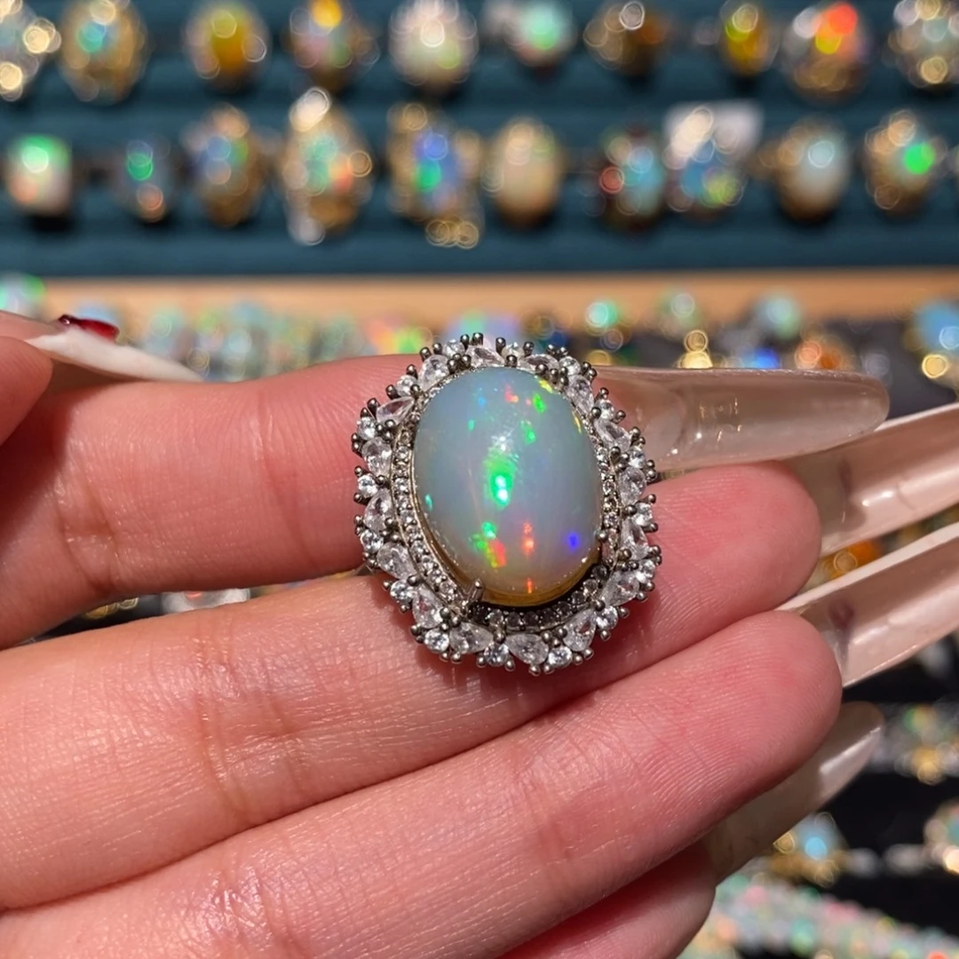 欧泊银S925镶嵌戒指