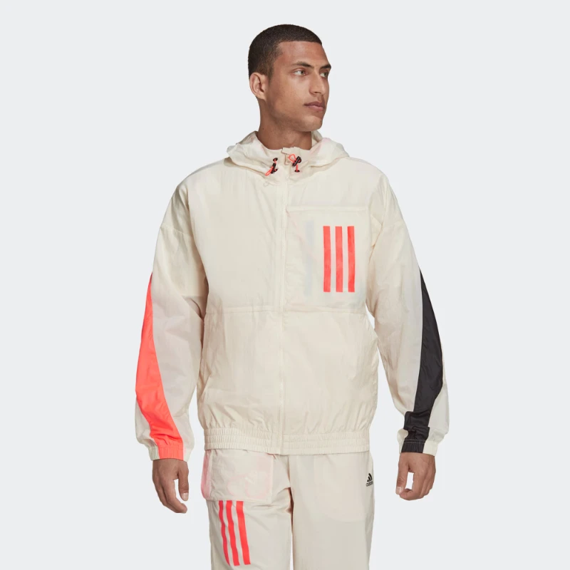 Adidas阿迪达斯外套男子春季新款运动休闲宽松连帽夹克外套H39836